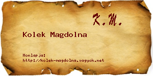 Kolek Magdolna névjegykártya